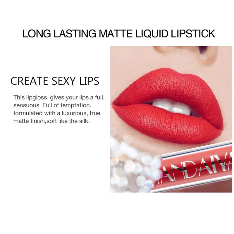 12 Color Fashion Liquid Lipstick Natural Moisturizer Lip Gloss Sets Long-Lasting Waterproof Matte Velvet