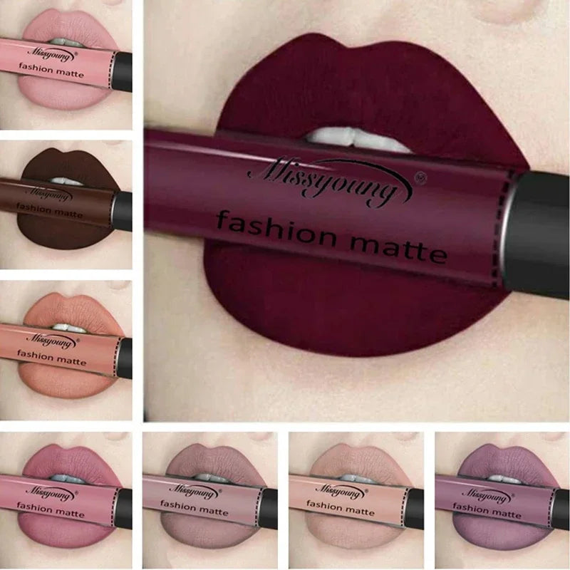 New Brand Makeup Lipstick Matte Lipstick Brown Nude Chocolate Color Liquid Lipstick Lip Gloss Matte Batom