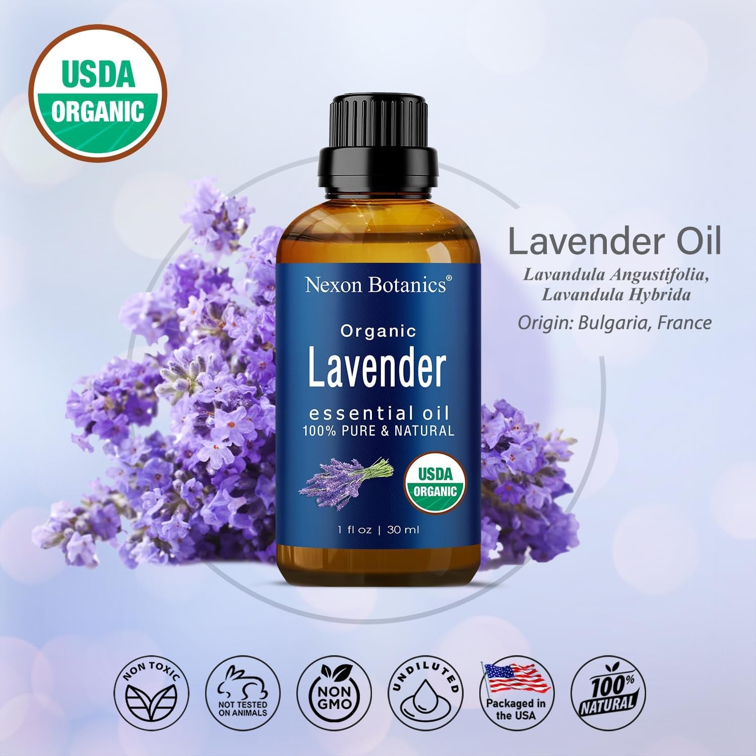 "Luxurious Organic Lavender Essential Oil - Unleash the Power of Nature for Relaxation, Beauty, and Well-Being - Perfect for Diffusers, Aromatherapy, Hair, and Skin Care - 30Ml"