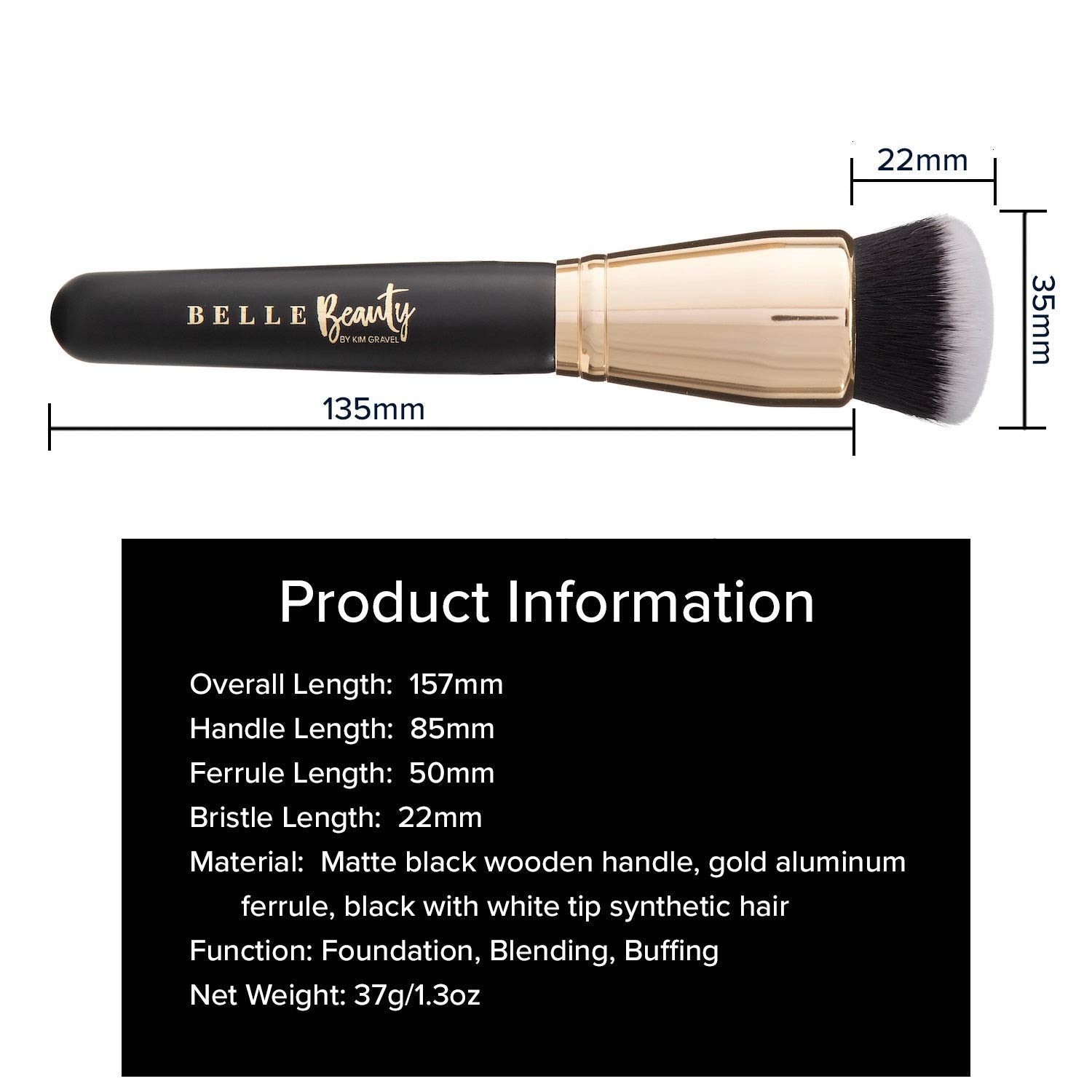 by Kim Gravel Hover Cover Hi-Definition Liquid Foundation & Makeup Brushes (Foundation Brush)