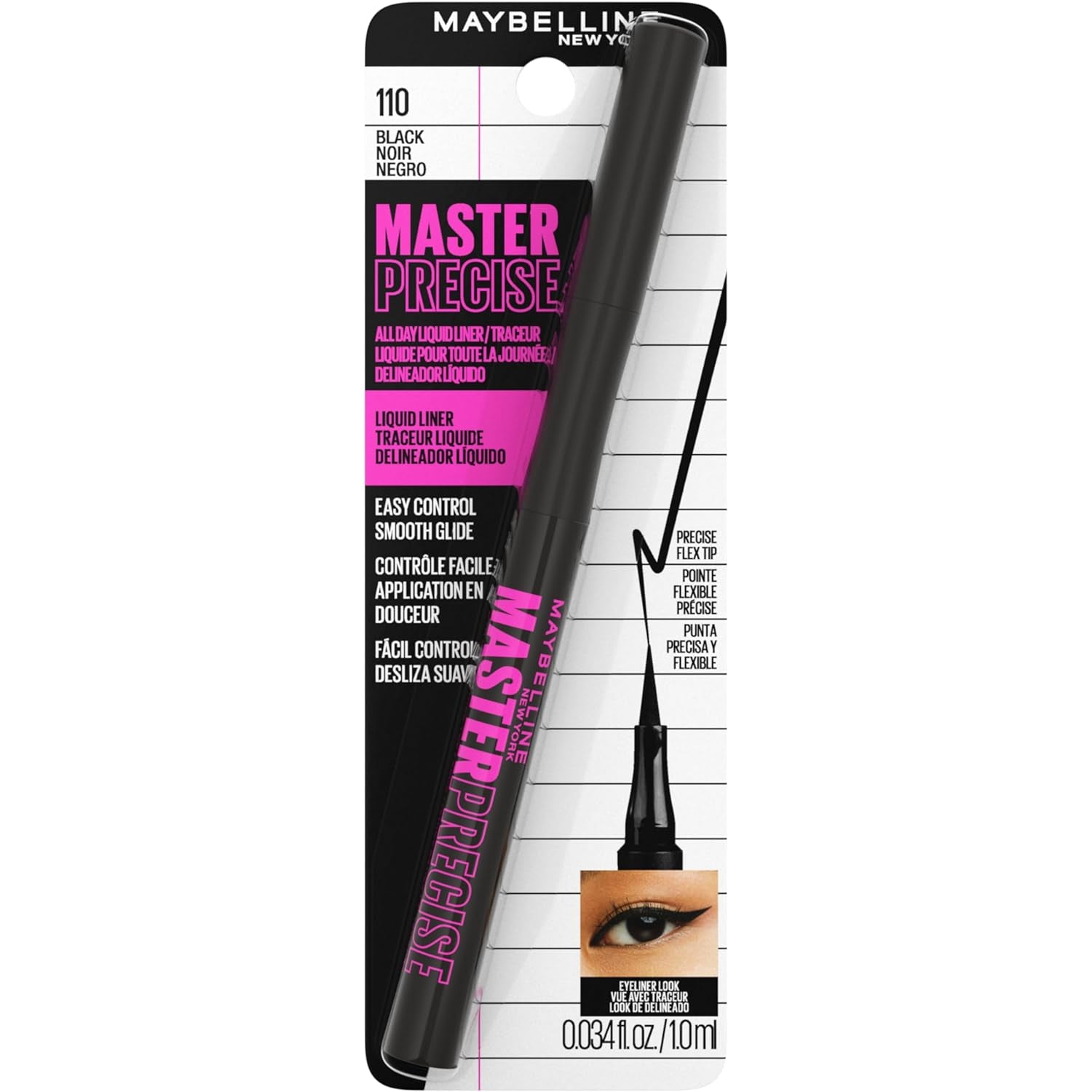 Eyestudio Master Precise All Day Waterproof Liquid Eyeliner Makeup, Black, 1 Count (Packaging May Vary)