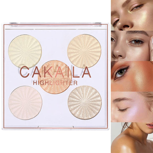 5 Colors Diamond Shimmer Highlighter+Makeup Makeup Highlighters Highlight Makeup Illuminators De Maquillaje and Contour Palette Powder Stick, Gold Bronzer Contour Blush and Makeup Highlighter