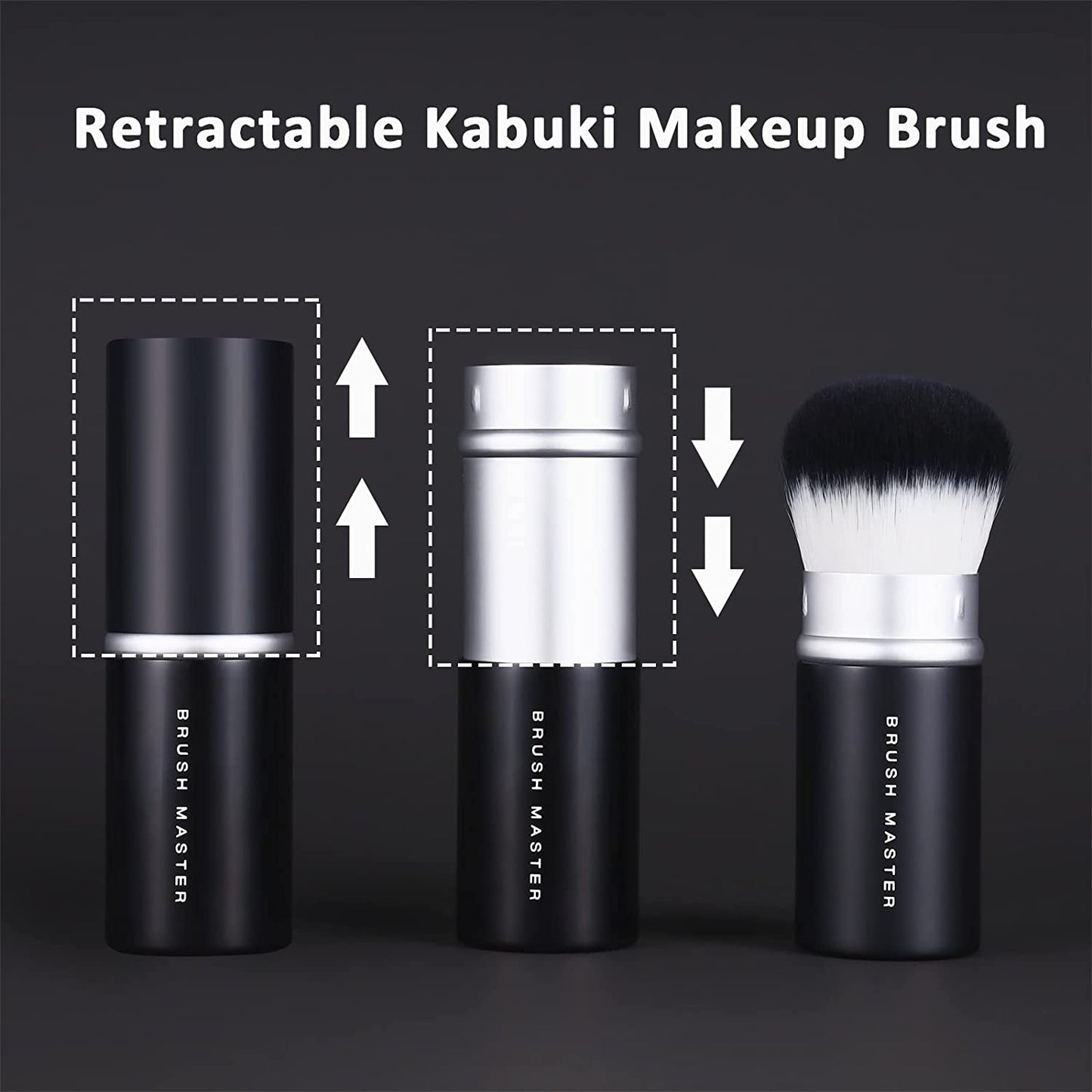 Retractable Kabuki Makeup Brush for Blush, Bronzer, Foundation, Powder, Travel Face Cosmetic Brush