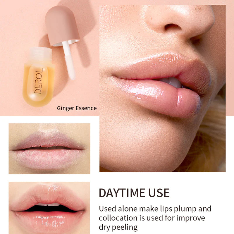 Day Night Instant Volume Lips Plumper Oil Moisturizing Repairing Reduceip Lip Fine Line Serum Cosmetic Sexy Lip Gloss Makeup