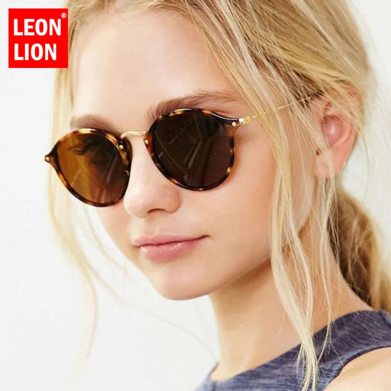 round Retro Sunglasses Women Fashion Womens Sunglasses Brand Designer Glasses for Women Mirror Oculos De Sol Feminino