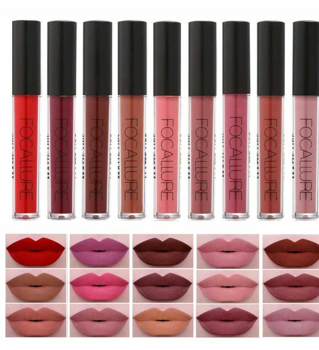 FOCALLURE 58 Colors Matte Liquid Lipstick Lip Gloss Long-Lasting Makeup