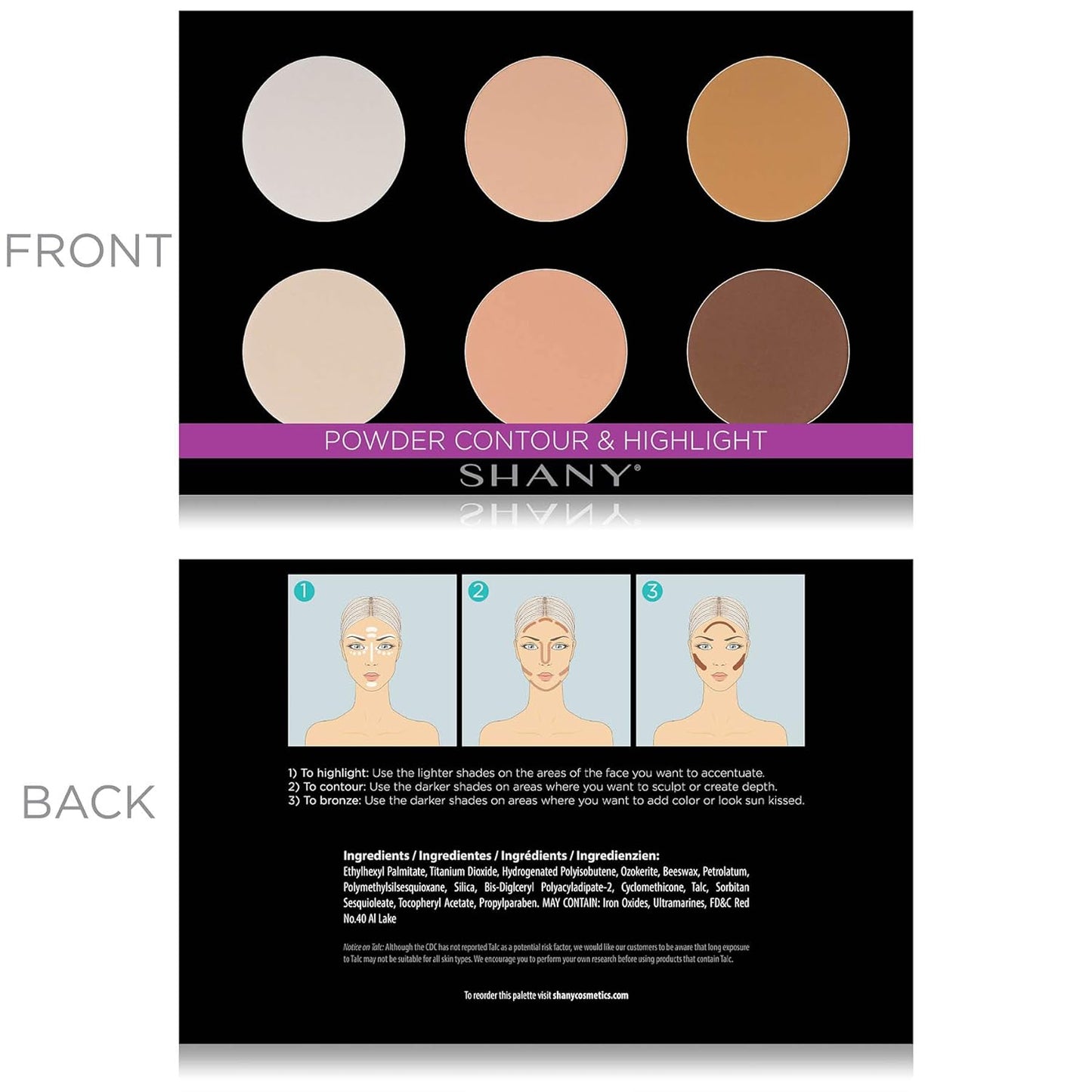 Powder Contour & Highlighter Sculpting Palette - Layer 3 - Refill for the 6 Layer Mini Masterpiece Collection Makeup Set