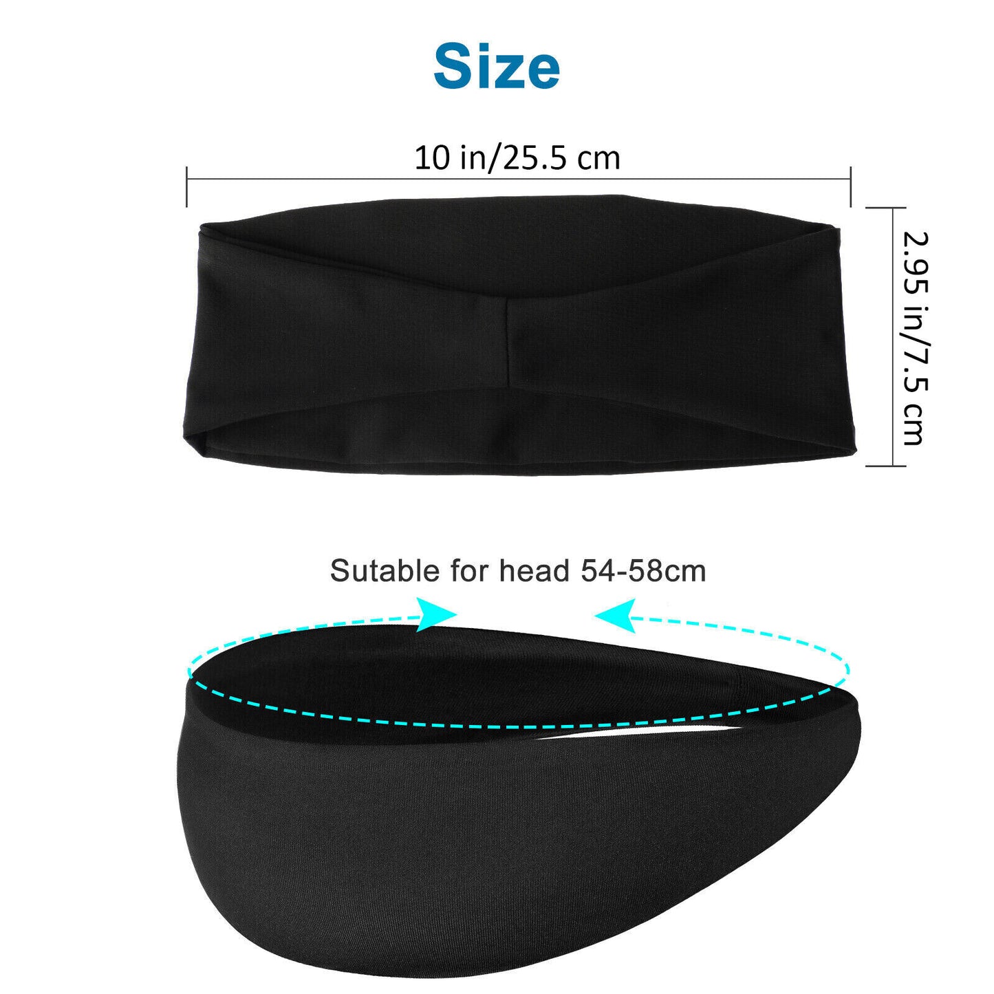 Mens Women Sweat Sweatband Headband Yoga Gym Running Stretch Sports Head Band