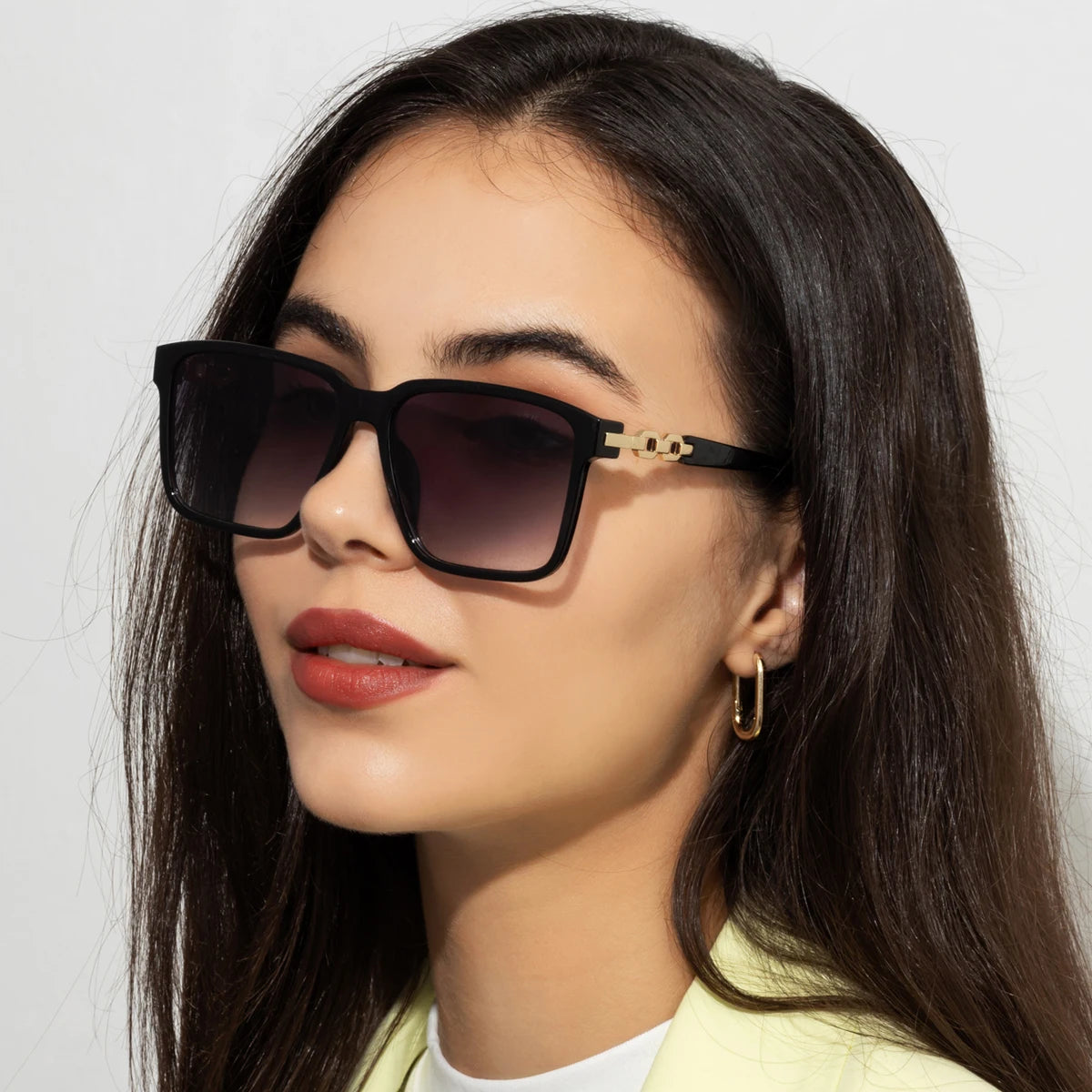 Fashion Womens Sunglasses Square Style Sun Glasses Accessories Gradient Lens Anti-Uv400 Luxury Brand Oculus Eyeglasses