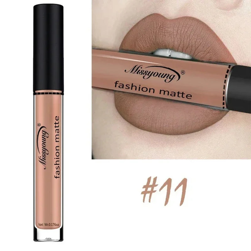 New Brand Makeup Lipstick Matte Lipstick Brown Nude Chocolate Color Liquid Lipstick Lip Gloss Matte Batom